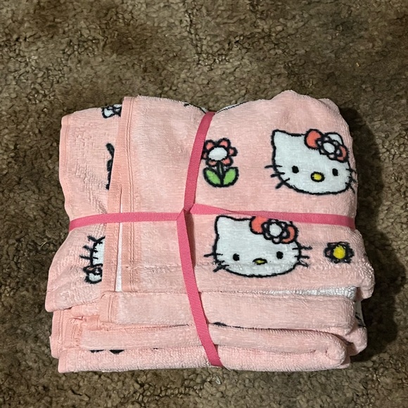 NEW Hello Kitty 4 pk Washcloths in Spring Pink - Picture 2 of 3
